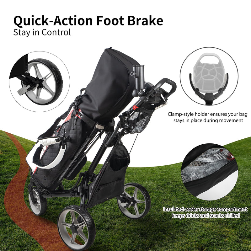 Caddytek CaddyLite 360 V8 3-Wheel Golf Push Cart