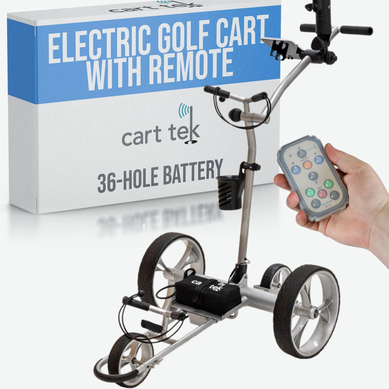 Cart-Tek Yellowstone Remote Golf Push Cart – Silver