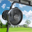Clip-On Rechargeable Golf Cart Fan with 360° Pivot – Black