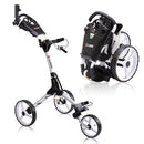 Cube 3-Wheel Compact Golf Push Cart with Umbrella Holder
