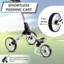 Cube 3-Wheel Compact Golf Push Cart with Umbrella Holder