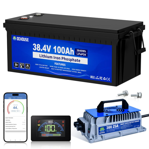 DC HOUSE 36V Lithium Battery Kit with Charger & Monitor