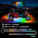 DITRIO RGB Golf Cart Light Kit w/ Remote & Voltage Reducer