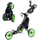 Druids Lightweight 3-Wheel Golf Push Cart with Storage & Cooler