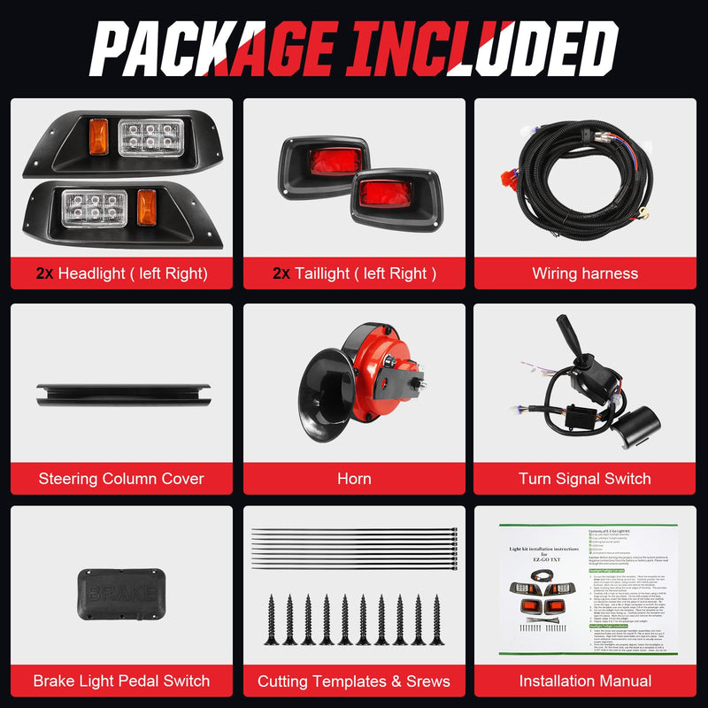 EZGO TXT Golf Cart LED Tail Light Kit with Turn Signals