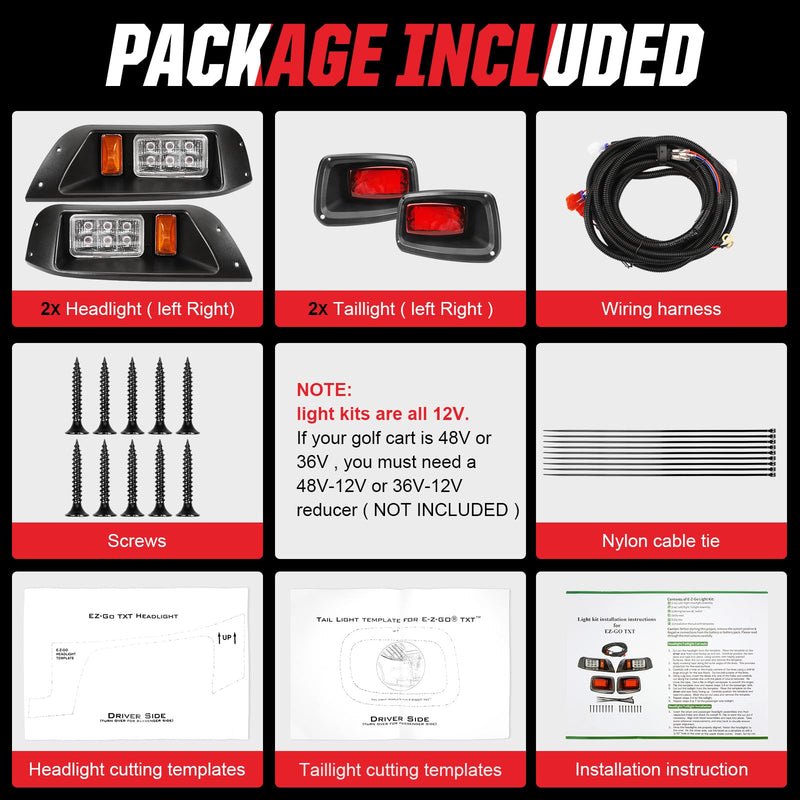 EZGO TXT LED Headlight & Taillight Kit (1996–2013)