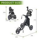 FLAGTAG 3-Wheel Folding Golf Push Cart – Gray