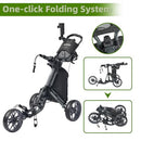 FLAGTAG 3-Wheel Folding Golf Push Cart – Gray