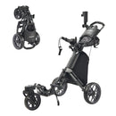 FLAGTAG 3 Wheel 360 Swivel Black Golf Push Cart