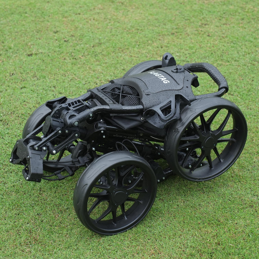 FLAGTAG 4-Wheel Foldable Golf Cart with Cooler Umbrella Holder