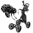 FLAGTAG 4-Wheel Foldable Golf Cart with Cooler & Umbrella Holder