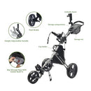 FLAGTAG Lightweight Folding Golf Push Cart with Cooler & Brake