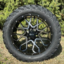 Fusion 14″ Golf Cart Wheels with 23×10‑14 DOT Tires – Set of 4