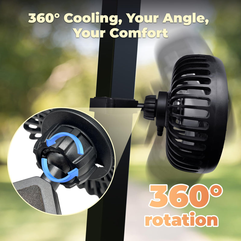 GOLFCOZER Clip-On Golf Cart Fan EZGO, Yamaha & Club Car – USB