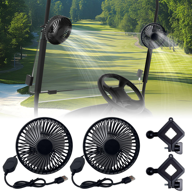 GOLFCOZER Clip-On Golf Cart Fan EZGO, Yamaha & Club Car – USB