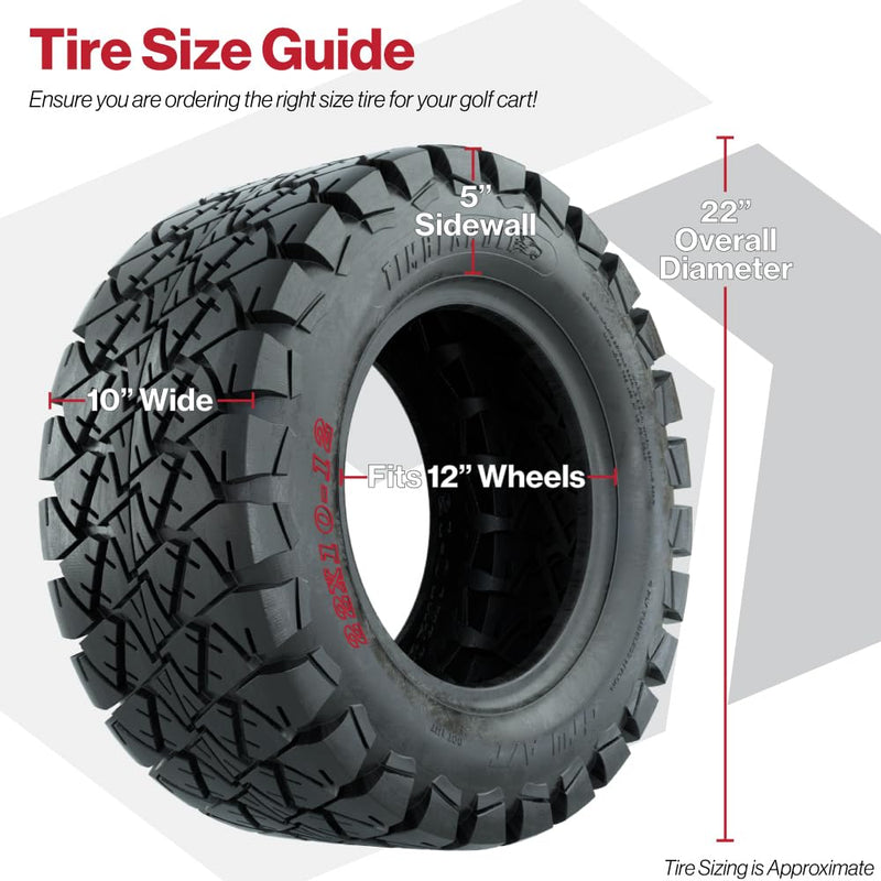 GTW Timberwolf A/T Tire for Lifted Golf Carts – 22x10-12