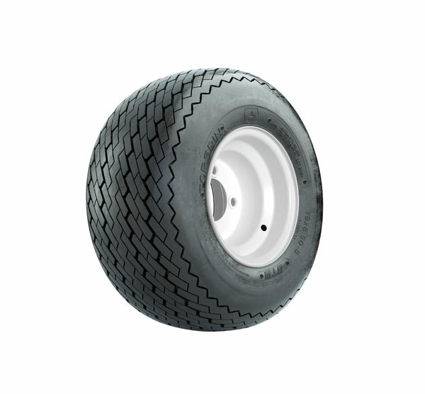 GTW Wheel & Sawtooth Tire Combo – 8” White Steel 18x8.5-8