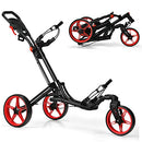 GYMAX 3-Wheel Golf Push Cart with Swivel Wheel