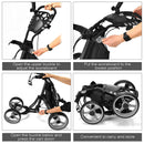 GYMAX 4-Wheel Golf Cart – Foldable with Cooler & Umbrella Holder