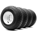 Glossy White Golf Cart Wheels & Arisun Turf Tires – 4 Pack
