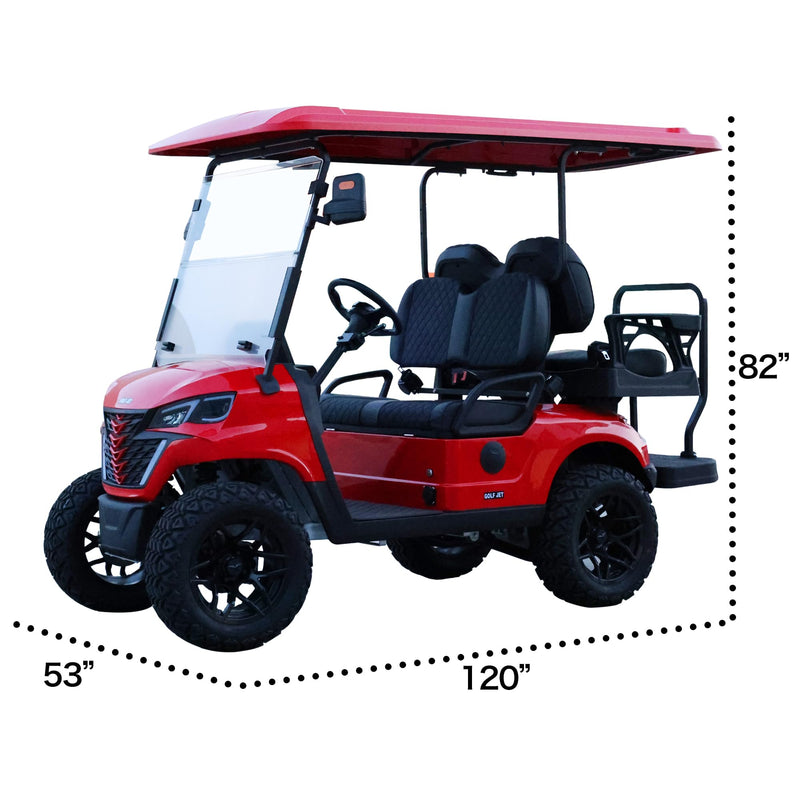 GolfJet 4-Seater Electric Utility Golf Cart - Red