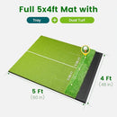 Golfpar Dual-Turf Ball Tray Golf Hitting Mat 5x4ft