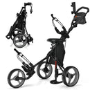 Goplus Foldable 3-Wheel Golf Cart with Seat & Umbrella Holder