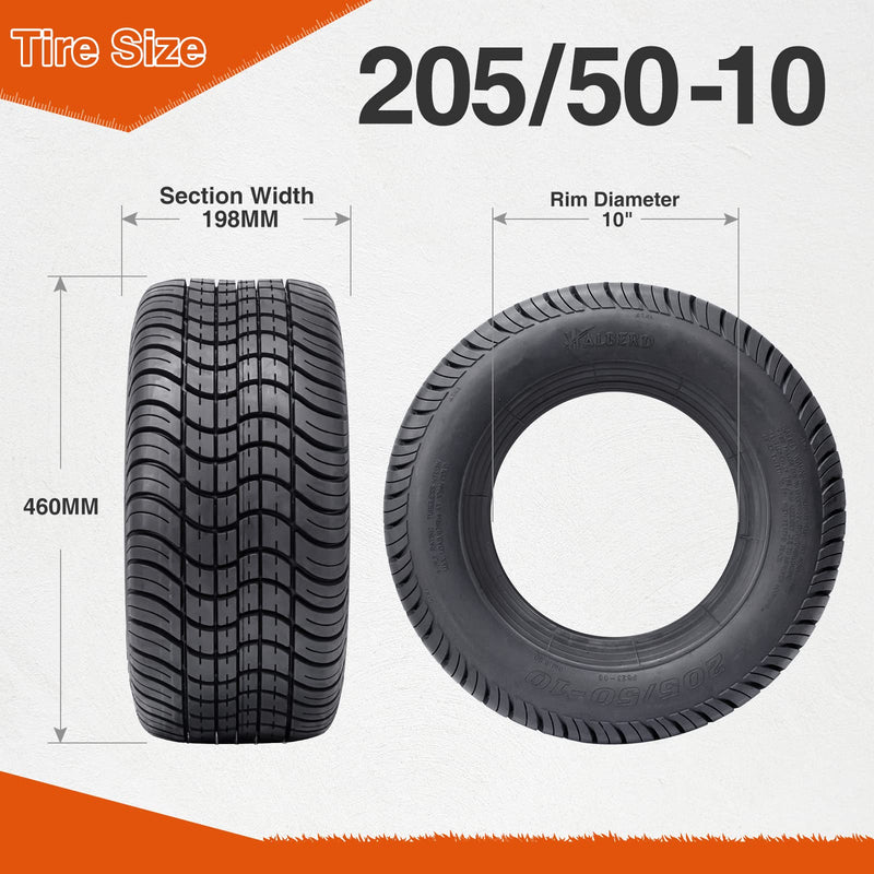 HALBERD 205/50-10 Quiet Ride Golf Cart Tires – Set of 2