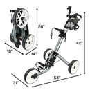 Izzo EZ-Roll Folding 3-Wheel Golf Push Cart (Black)