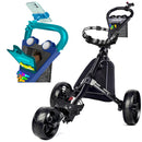 JANUS 3-Wheel Foldable Golf Push Cart with Phone & Storage Holders