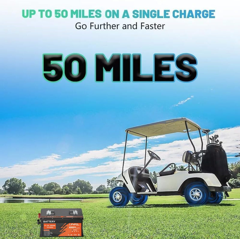 JOSMA 48V 105Ah Lithium Golf Cart Battery - Touch Monitor