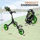 Jovial 3-Wheel Golf Push Cart – Compact, Lightweight & Easy to Use