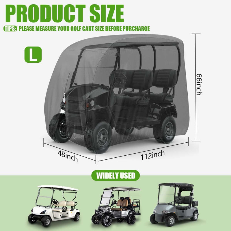 KISEER 4-Passenger Waterproof Golf Cart Cover – 112"