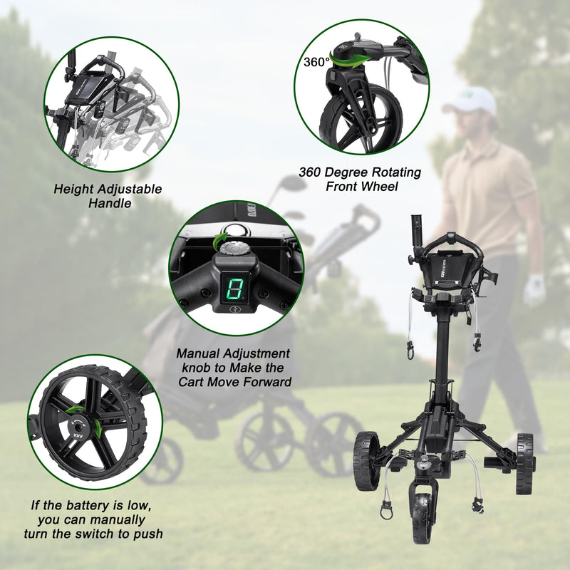 KVV Compact Remote Electric Golf Cart – Lightweight & Foldable