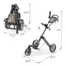 KVV Mini-Pro Compact Golf Push Cart with Swivel Wheel – Black