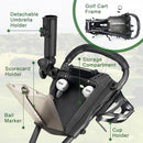 KVV Mini-Pro Compact Golf Push Cart with Swivel Wheel – Black
