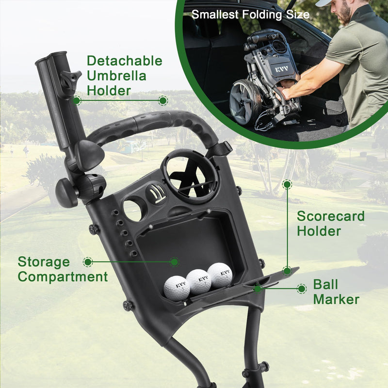 KVV Ultra-Light 3-Wheel Golf Push Cart