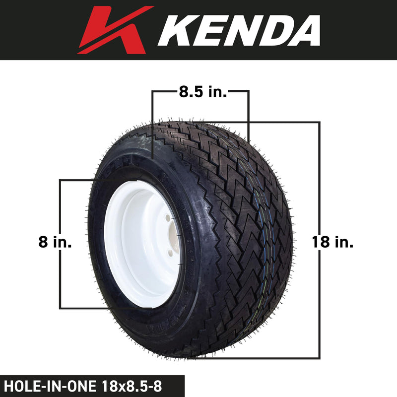 Kenda Hole-N-1 Tire with 8” White Steel Wheel Combo (18/8.50-8)