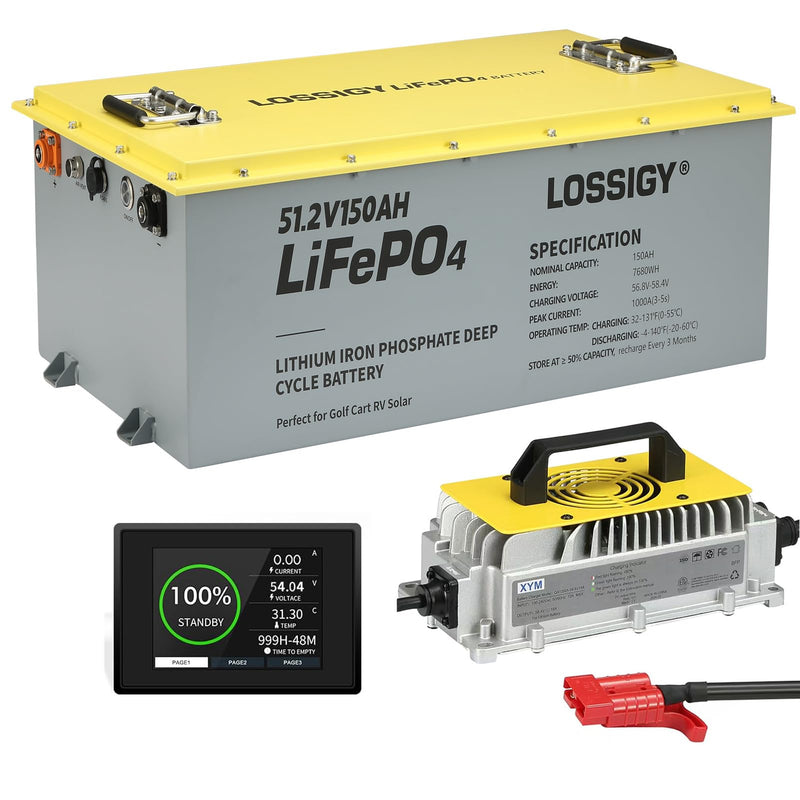 LOSSIGY 48V 150Ah Lithium Golf Cart Battery with Charger
