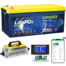 LOSSIGY 48V Lithium Golf Cart Battery Kit with Charger & Monitor
