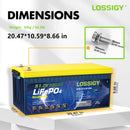 LOSSIGY 48V Lithium Golf Cart Battery Kit with Charger & Monitor