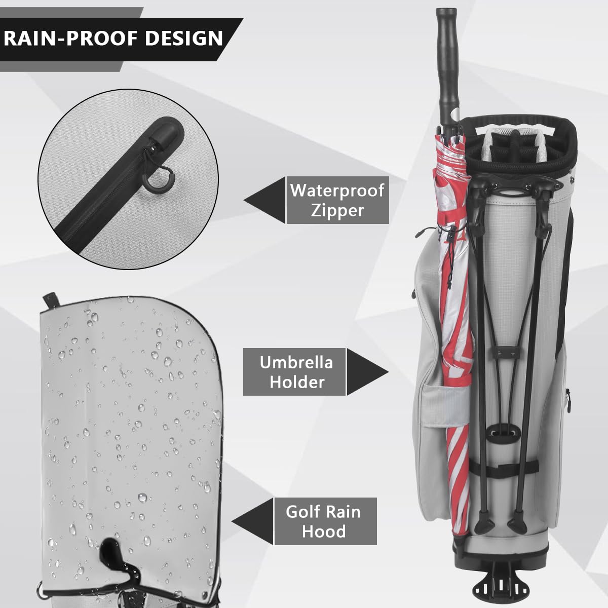 LOVACE Grey 14-Way Golf Stand Bag