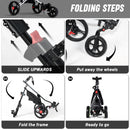 Lakehood 3-Wheel Foldable Golf Push Cart with Adjustable Handle