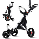 Lakehood 3-Wheel Foldable Golf Push Cart with Adjustable Handle