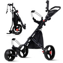 Lakehood 3-Wheel Golf Push Cart with Storage & One-Tap Brake