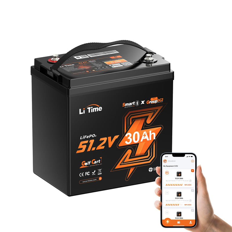 LiTime 48V (51.2V) 30Ah GC2 Golf Cart Lithium Battery
