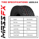 MASSFX Turf Tire Set for Golf Carts & Mowers (2-Pack)