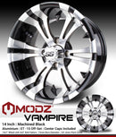 MODZ Vampire 14” - 205/30-14 - Wheels with Arisun Cruze Tires – Set of 4