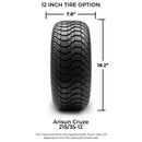 MODZ Vortex Bronze 12” Golf Cart Wheels & DOT Tires (Set of 4)