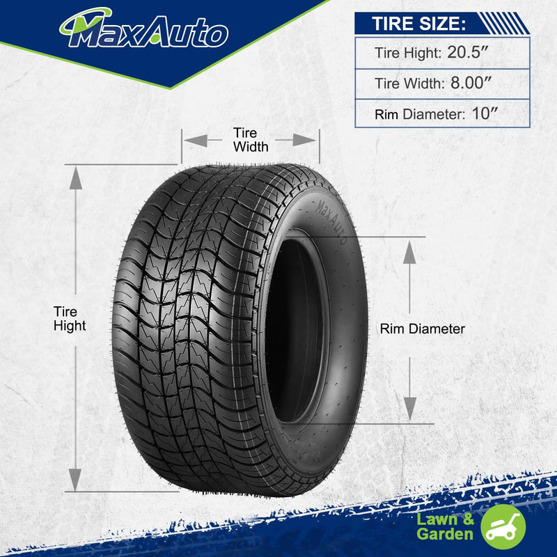 MaxAuto 205/65-10 Golf Cart & Trailer Tires (Set of 2)
